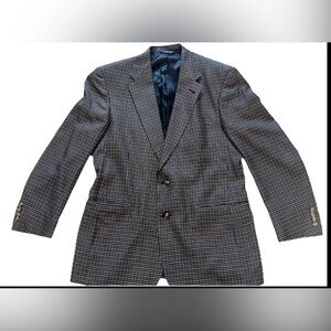 Vintage Burberrys Suit Jacket 42R Mens Brown Check Blazer Sport Coat Classic